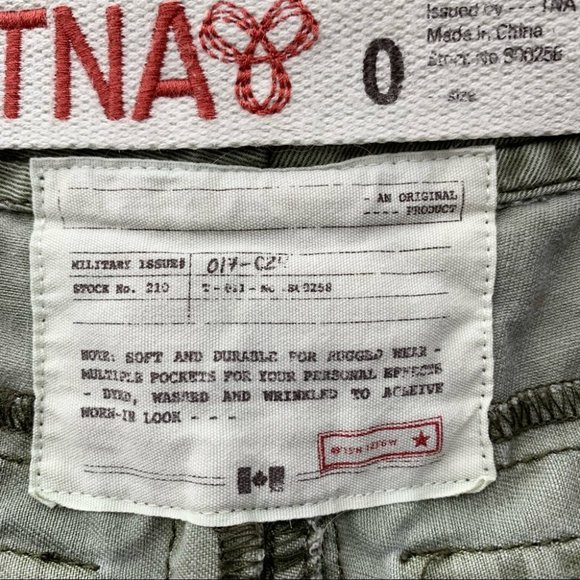 Aritzia TNA Cargo Utility Army Green Shorts Size 0 - Picture 11 of 15
